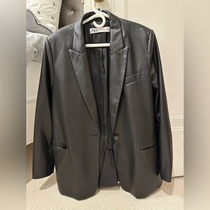 Leather blazer from Zara